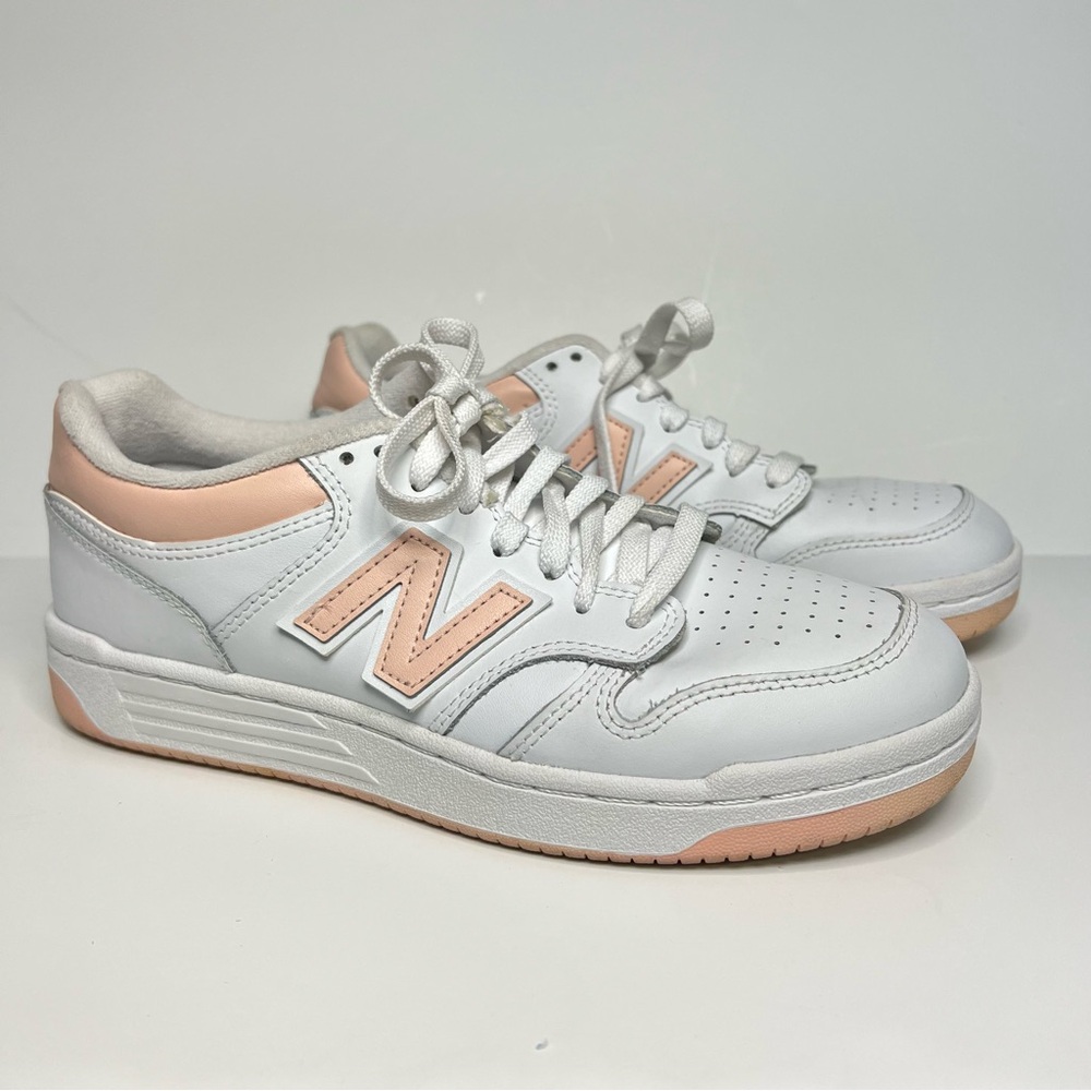 New Balance Women's Sneakers in White and Peach